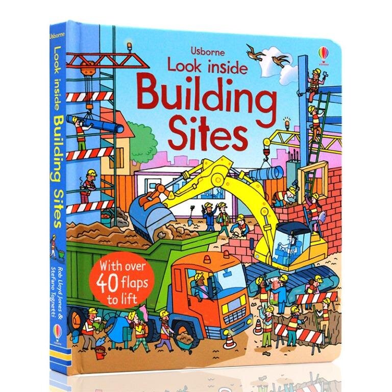 Usborne Look Inside - "Building Sites"-rebooked, children's book, teenager's book, second hand book, english book, 小童書,青少年書,二手書,英文書