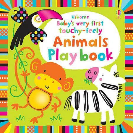 Usborne Baby's Very First Touchy-Feely - "Animals Play Book"-rebooked, children's book, teenager's book, second hand book, english book, 小童書,青少年書,二手書,英文書
