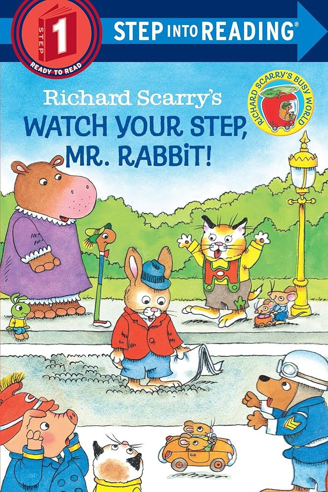 Step into Reading (Step 1) - "Richard Scarry's Watch Your Step, Mr. Rabbit!" "-rebooked, children's book, teenager's book, second hand book, english book, 小童書,青少年書,二手書,英文書