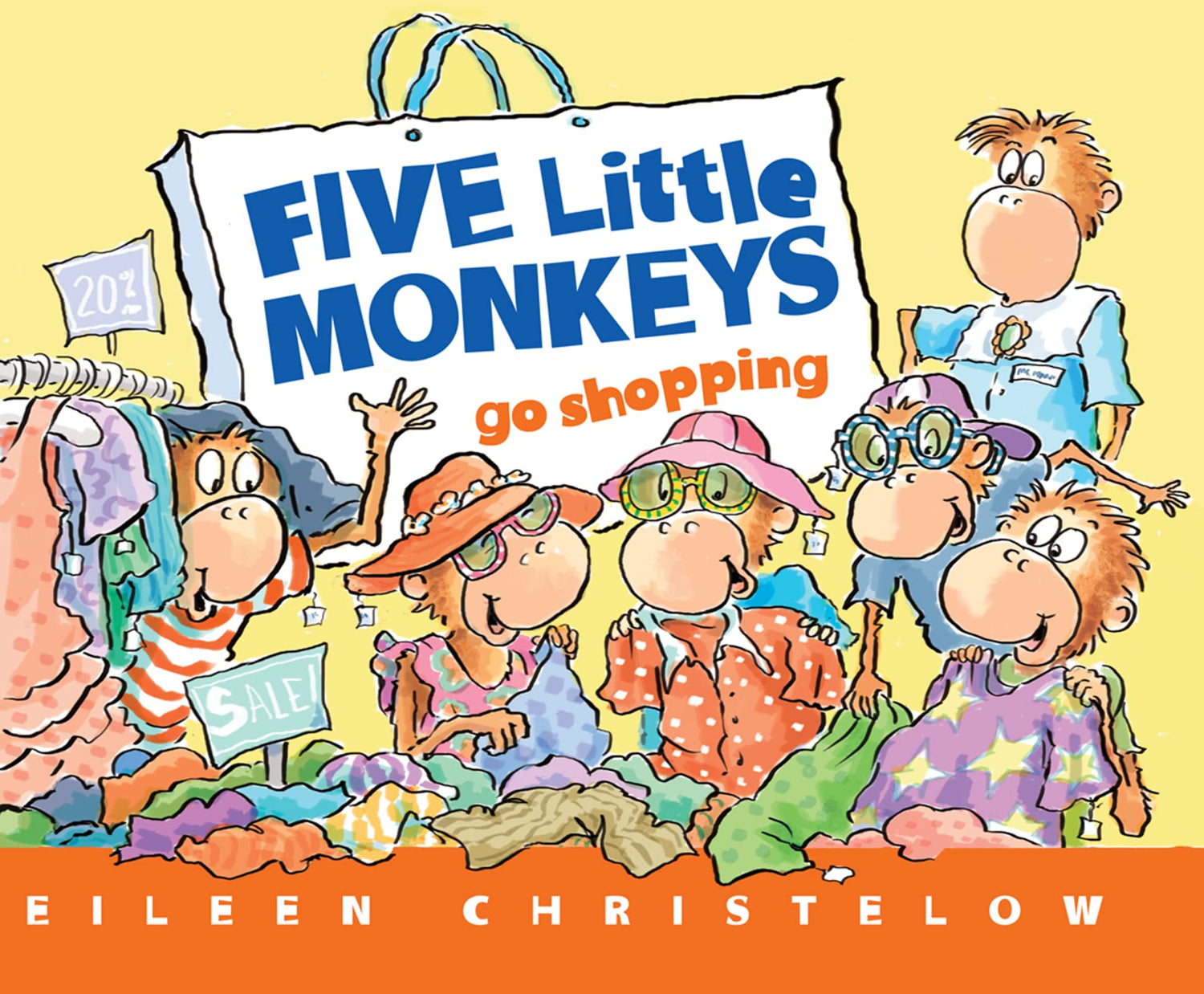 Five Little Monkeys go Shopping-rebooked, children's book, teenager's book, second hand book, english book, 小童書,青少年書,二手書,英文書