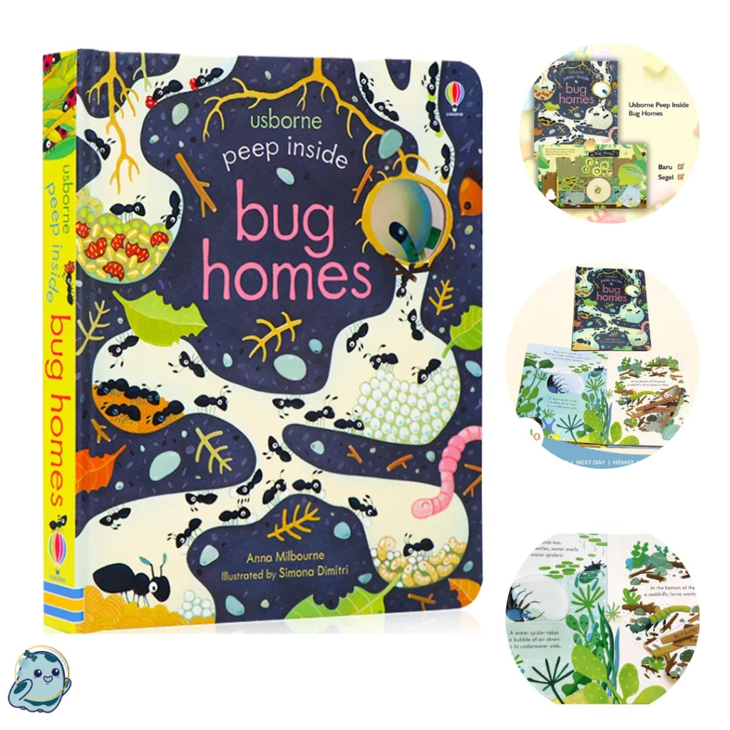 Usborne Peep Inside Bug Homes-rebooked, children's book, teenager's book, second hand book, english book, 小童書,青少年書,二手書,英文書