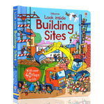 Usborne Look Inside - "Building Sites"-rebooked, children's book, teenager's book, second hand book, english book, 小童書，青少年書，二手書，英文書