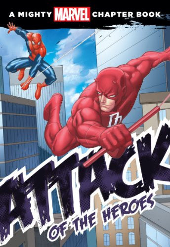 A Might Marvel Chapter Book - "Attack of the Heroes"-rebooked, children's book, teenager's book, second hand book, english book, 小童書，青少年書，二手書，英文書