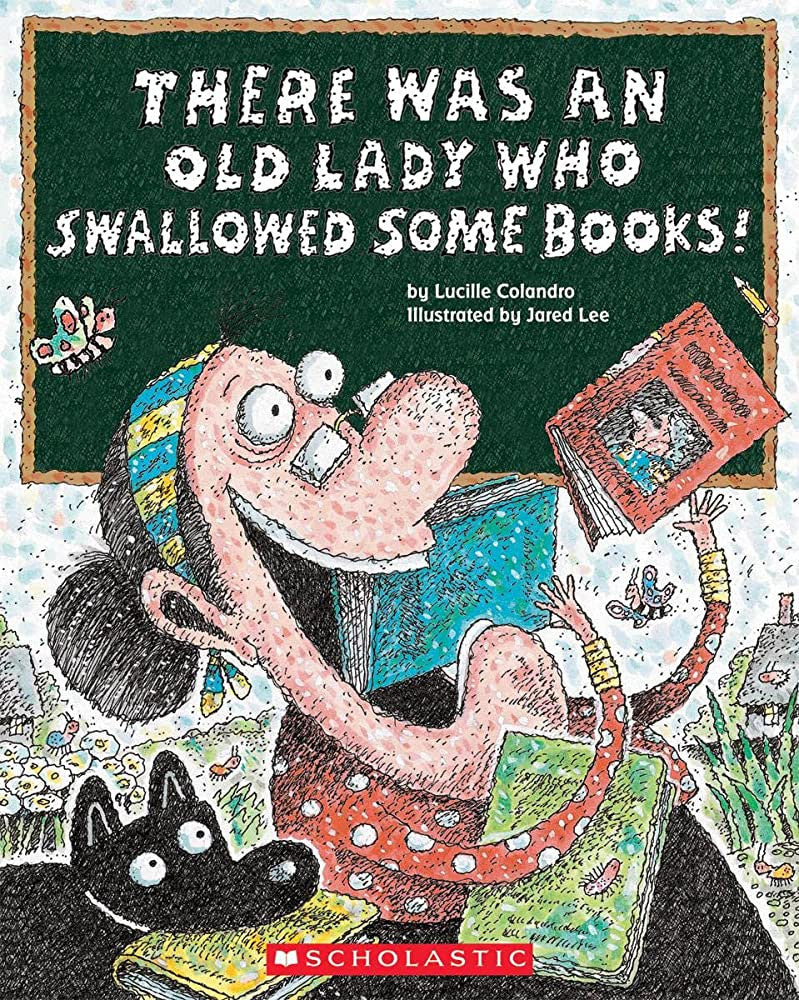 There Was an Old Lady Who Swallowed Some Books!-rebooked, children's book, teenager's book, second hand book, english book, 小童書，青少年書，二手書，英文書