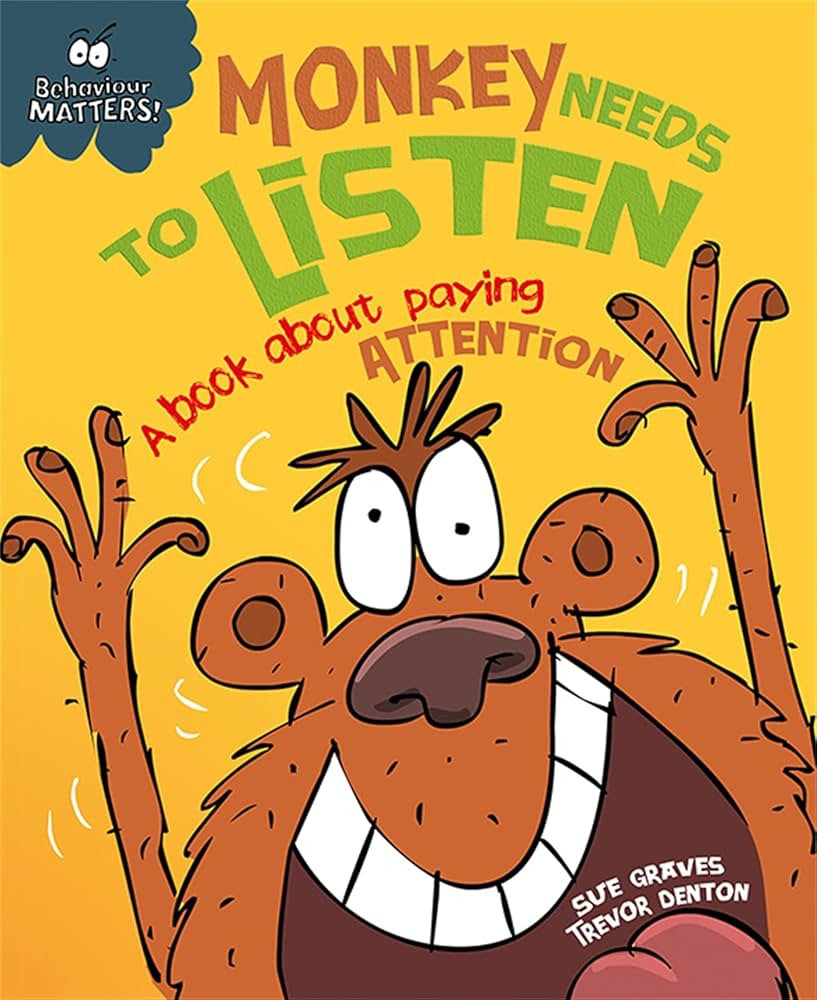Monkey Needs to Listen (A Book About Paying Attention)-rebooked, children's book, teenager's book, second hand book, english book, 小童書，青少年書，二手書，英文書