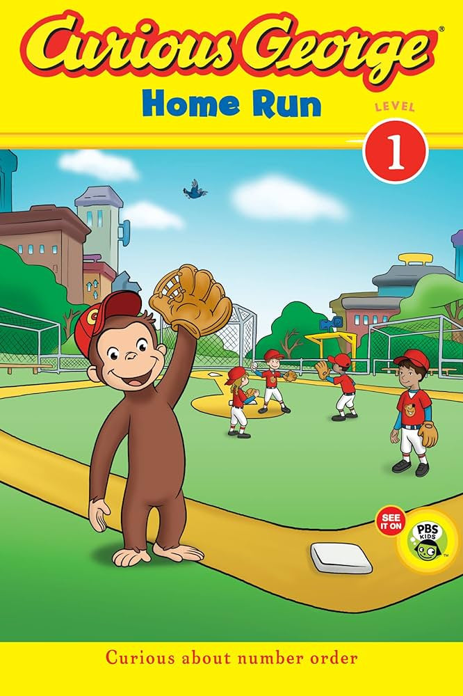 Curious George (Level 1) - "Home Run"-rebooked, children's book, teenager's book, second hand book, english book, 小童書，青少年書，二手書，英文書